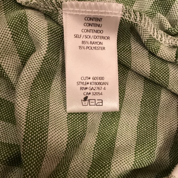 Eva Franco Anthropologie Drawstring hem Gingham Light Green Top Knit Blouse - Picture 7 of 8